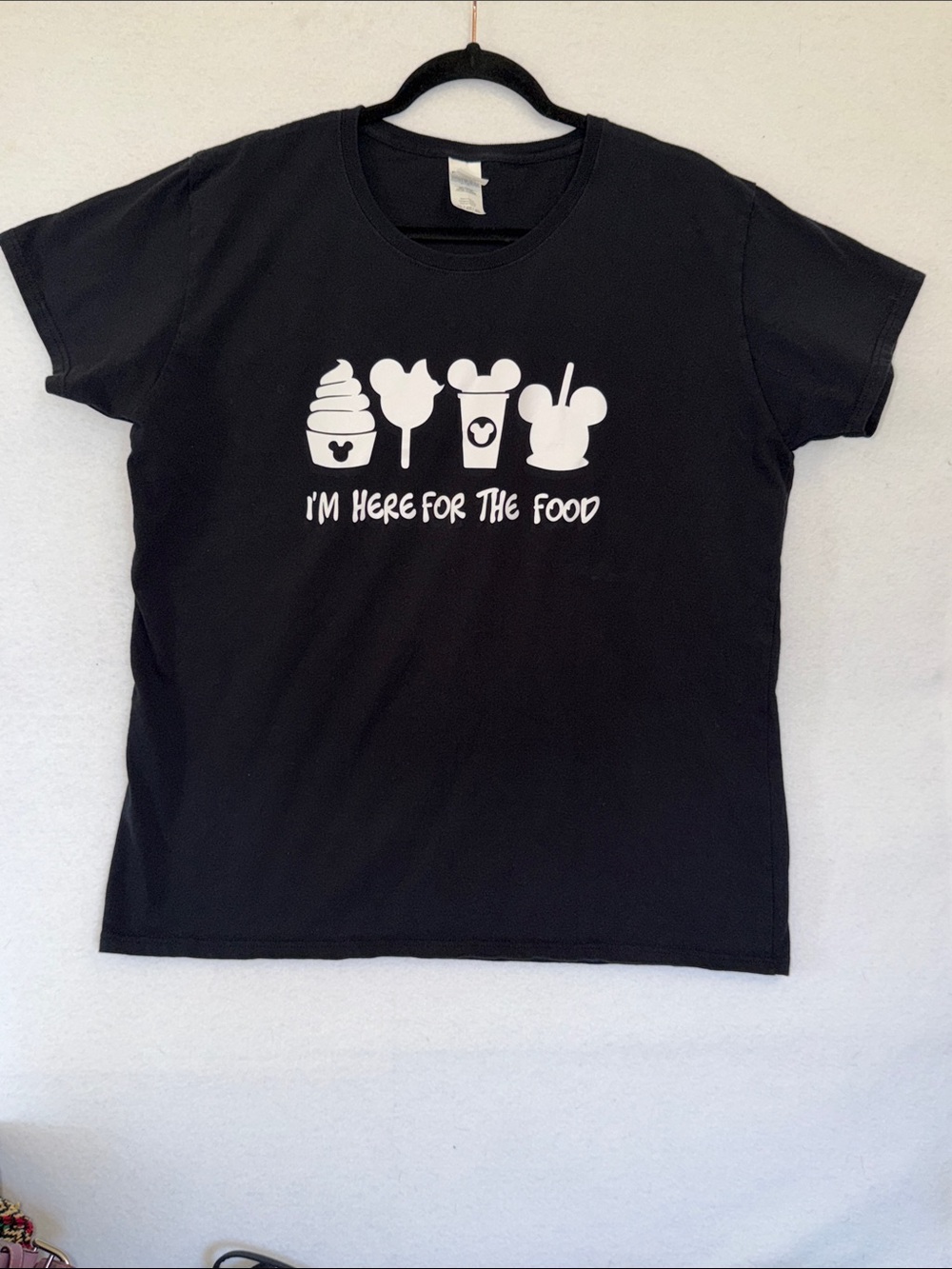 Woman's Plus Size Black 'I'm Here For The Food' Graphic Tee